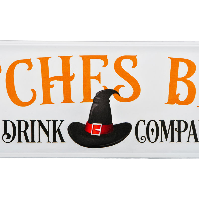 Plaque murale «Witches Brew» The Holiday Aisle® Halloween, Blanc