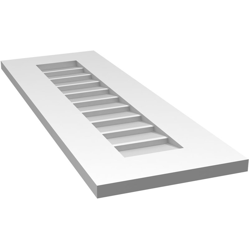 Vent à pignon rectangulaire en uréthane non-fonctionnel, H 34 po x l 12 po x P 1 po