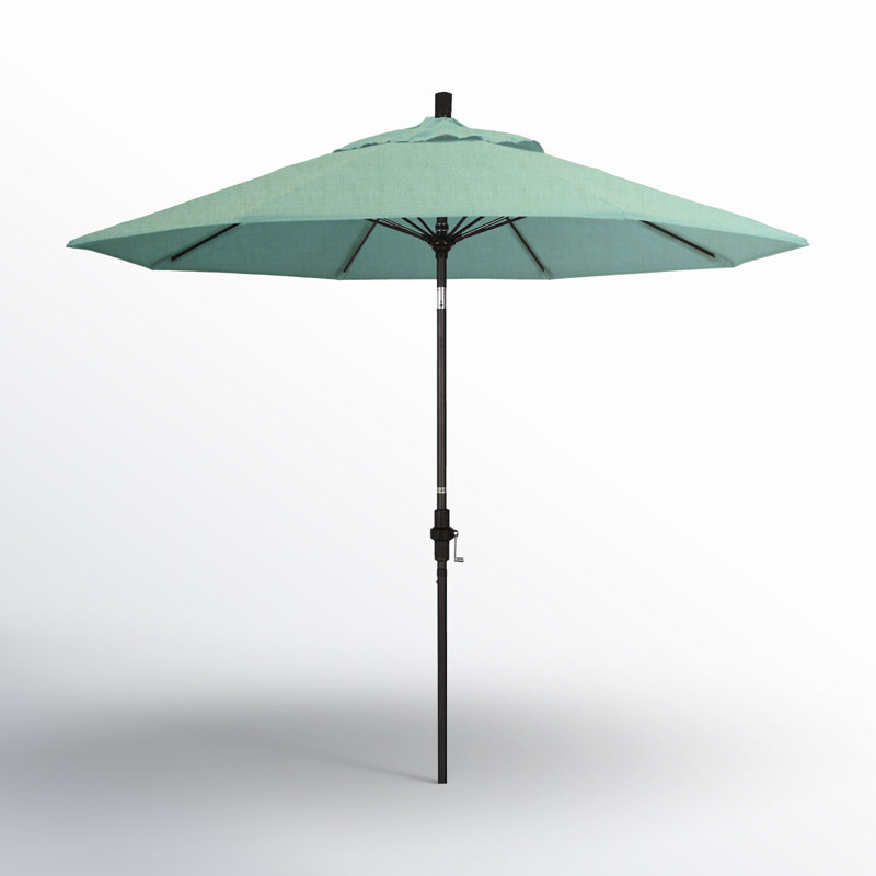 Parasol de marché Sunbrella® 9 pi Roverta, Tissage uni Sunbrella® palette brume, Brun