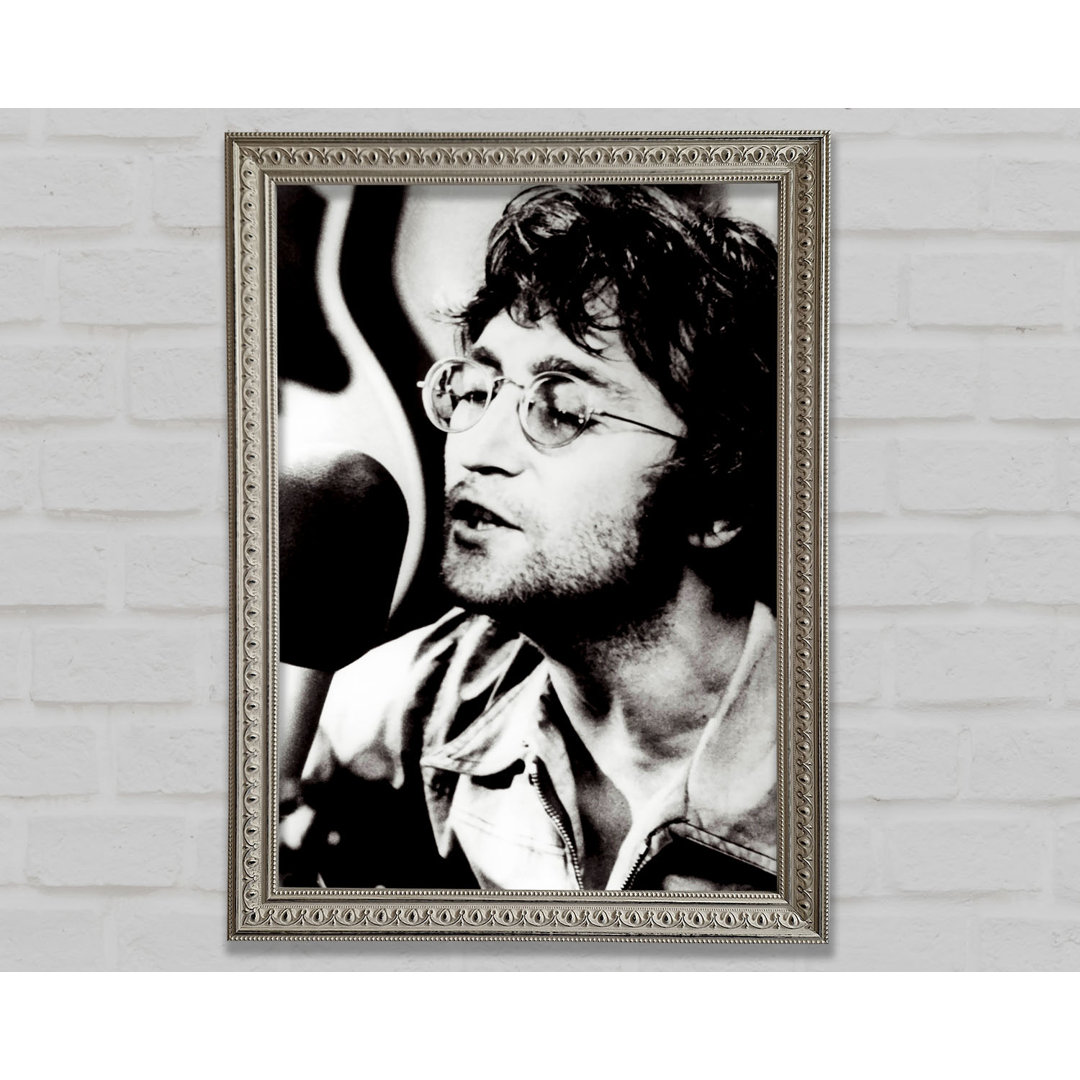 John Lennon Imagine B N W - Einzelne Bilderrahmen Kunstdrucke