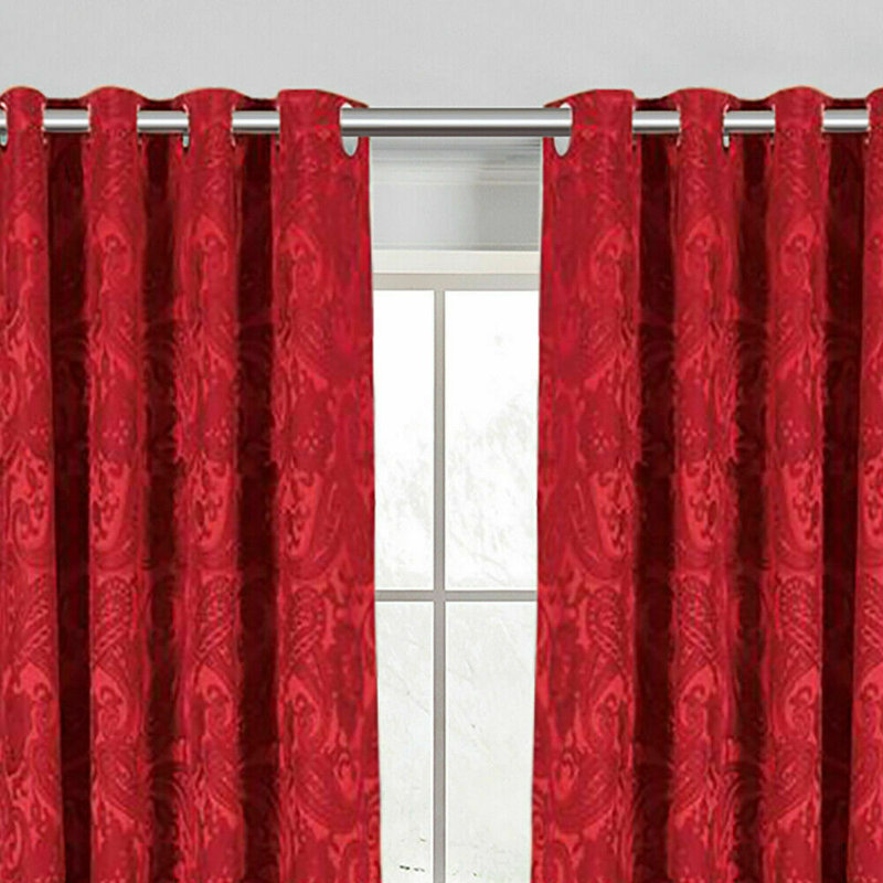 Gianluca Room Darkening Curtain Pair, Burgundy, Width 117 x Drop 137cm