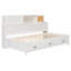 Lit de jour en bois avec tiroirs de rangement et ports USB Bravon