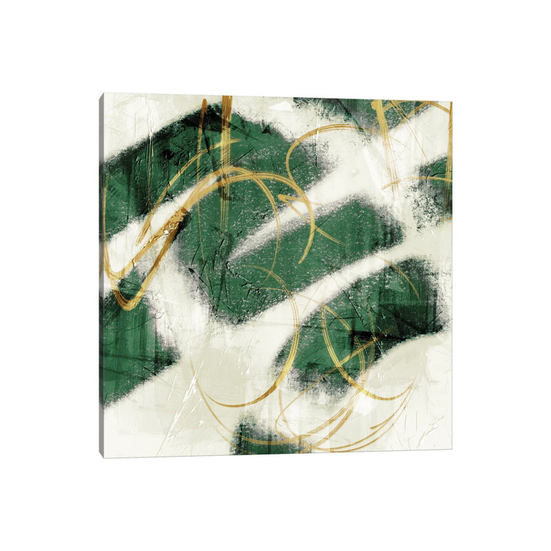 Reproduction de peinture sur toile tendue «Emerald Mustard II» par Marcus Prime, H 12 po x l 12 po x P 0,75 po