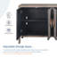 Poignée de porte sculptée à fleur, armoire antique à quatre portes-1008945281