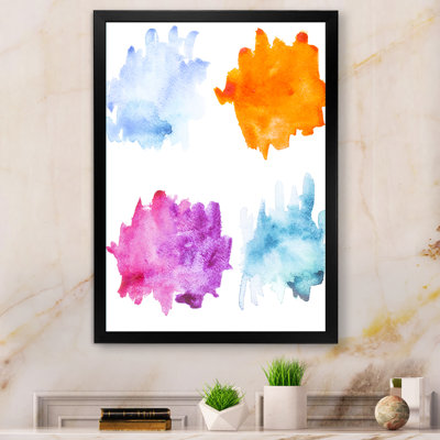 Blue Orange Purple Paint Strokes - Modern & Contemporary Canvas Artwork