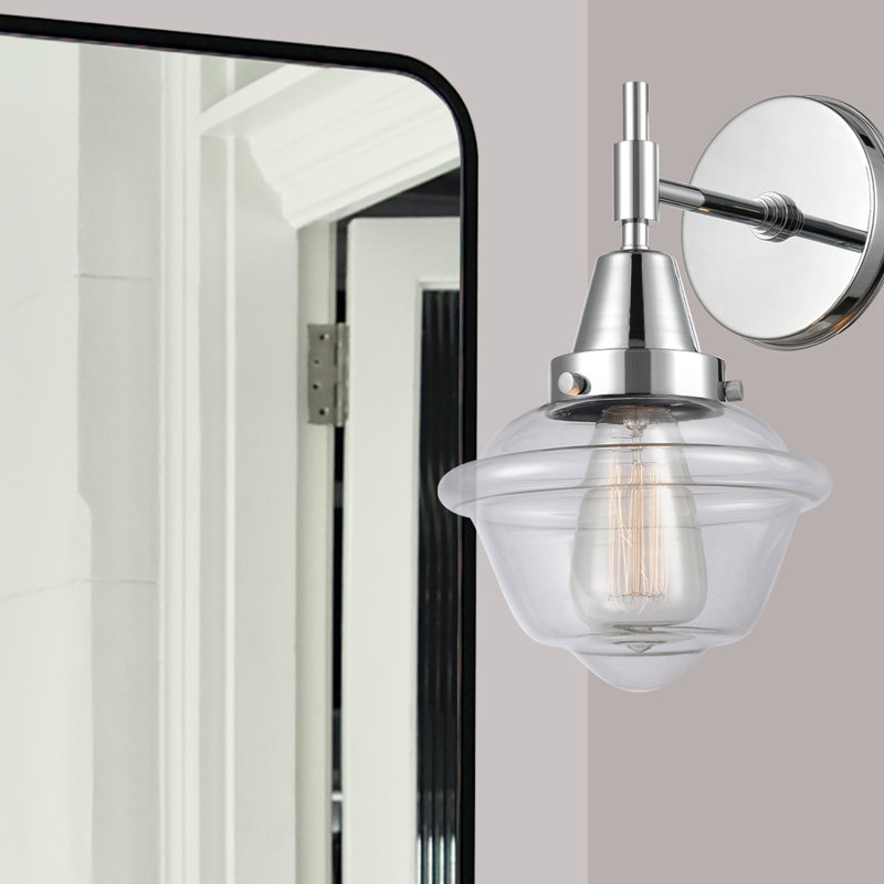 Gayle Chrome Armed Sconce, Polished Chrome, LED, Clear