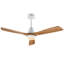 Ventilateur de plafond en bois massif de 52 pouces avec lumière DEL à intensité variable intégrée, télécommande, moteur à courant continu réversible, blanc doux