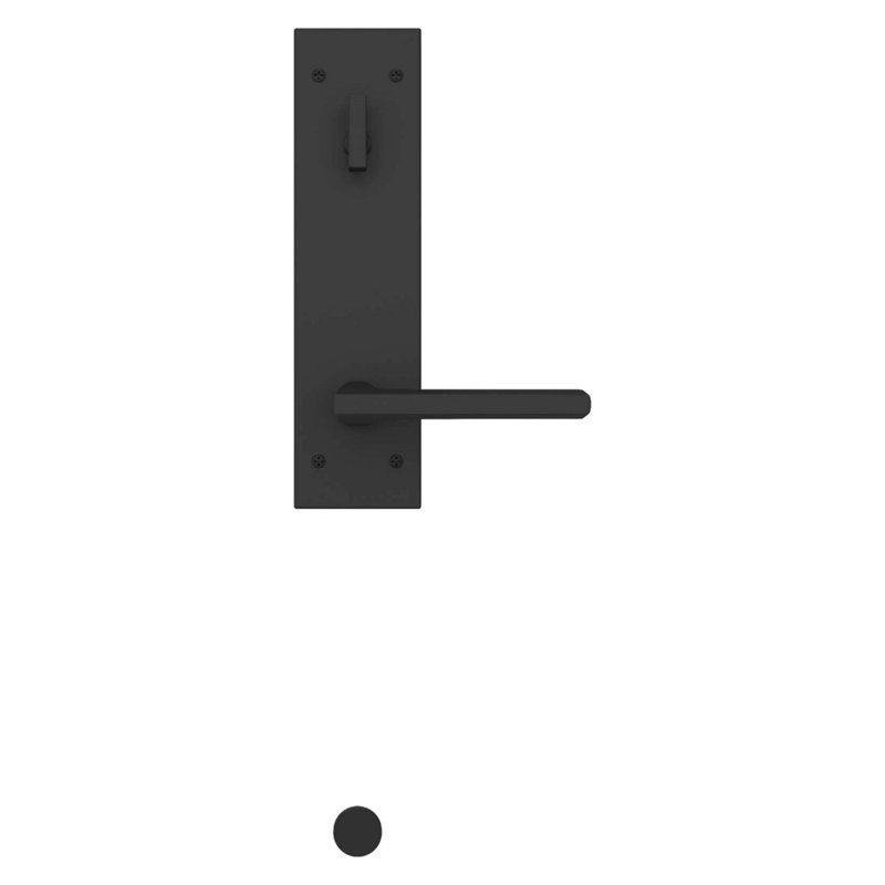 Satin Black Modern Single Cylinder Handleset with Lever