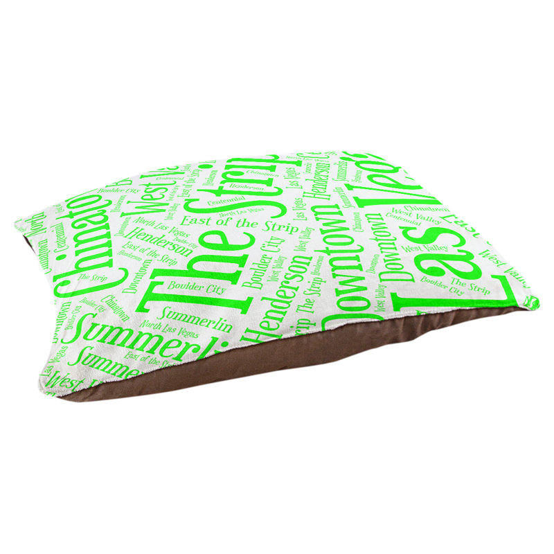 Coussin de chien « districts », Las Vegas, Grand (l 40 po x P 30 po x H 14 po), Vert