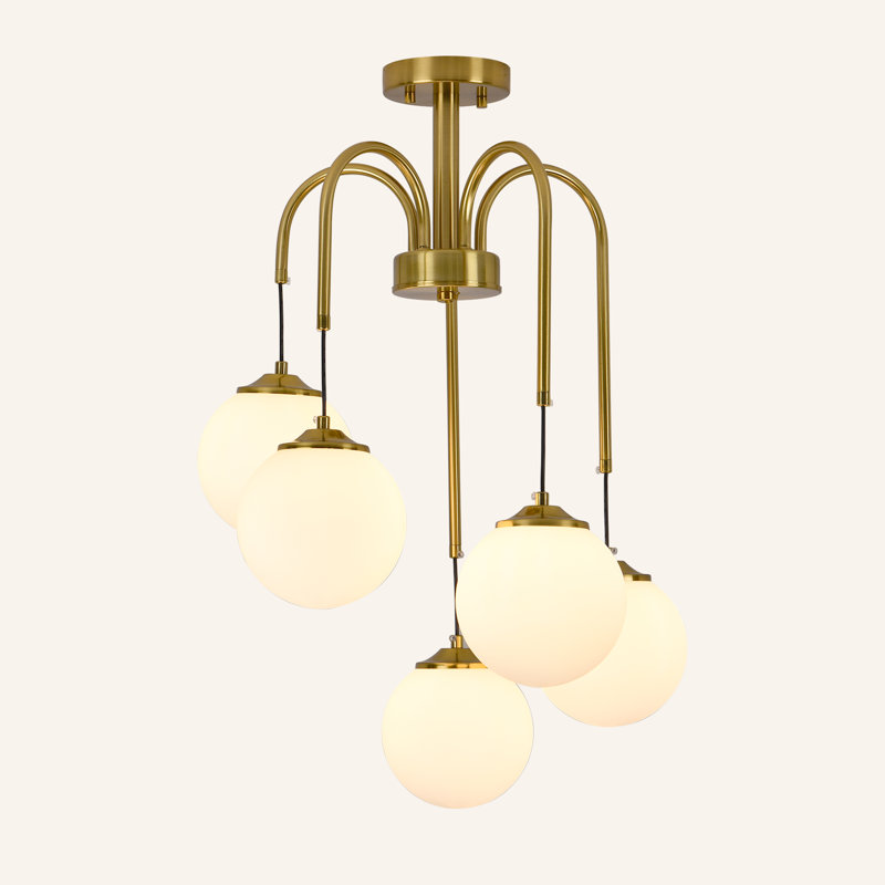 Plafonnier semi-encastré 5 lumières Spoutnik