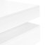 Table basse 31,5 po x 31,5 po lustrée avec rangement pour tiroir, blanc, pour espace de vie moderne 4 tiroirs carrés, lustré, panneau de particules, 31,5 po x 31,5 po, blanc