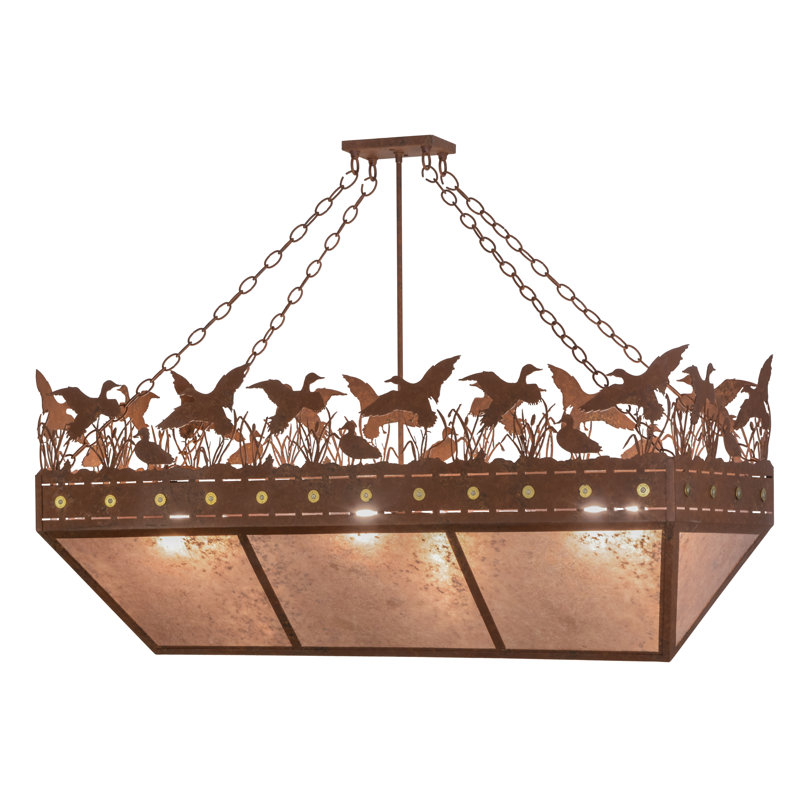 Rustic Bronze Glass 36" Island Pendant Light