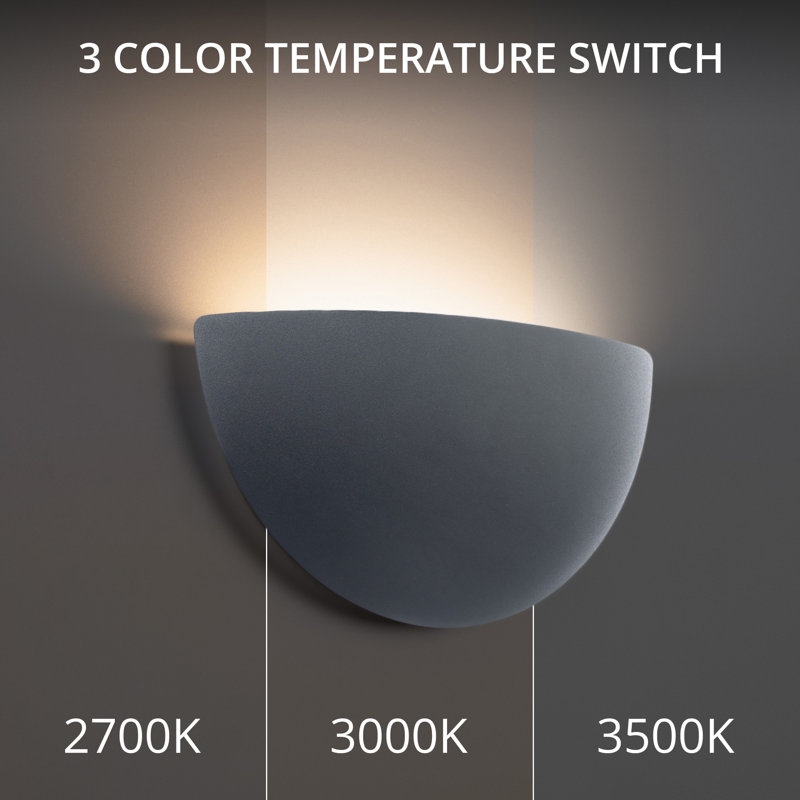Akena 1 - Light LED Dimmable Half Moon Sconce, Black, 3000K