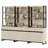 Aadam  3 PCS Modern 72" Tall Bookcases With Metal Base And Adjustable Shelves, Library Book Shelf With Storage Cabinet And Open Book Shelfs, Wood Bookshelves For Home Office, Living Room,-1014579174-1014579172