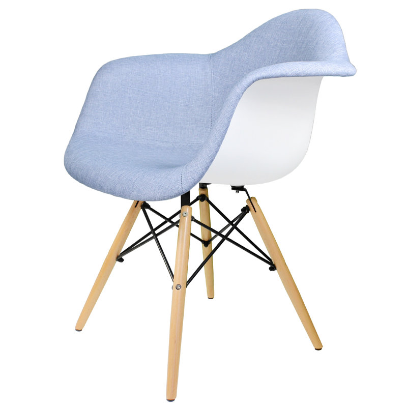 Fauteuil Cryal, Hêtre naturel, Denim - bleu