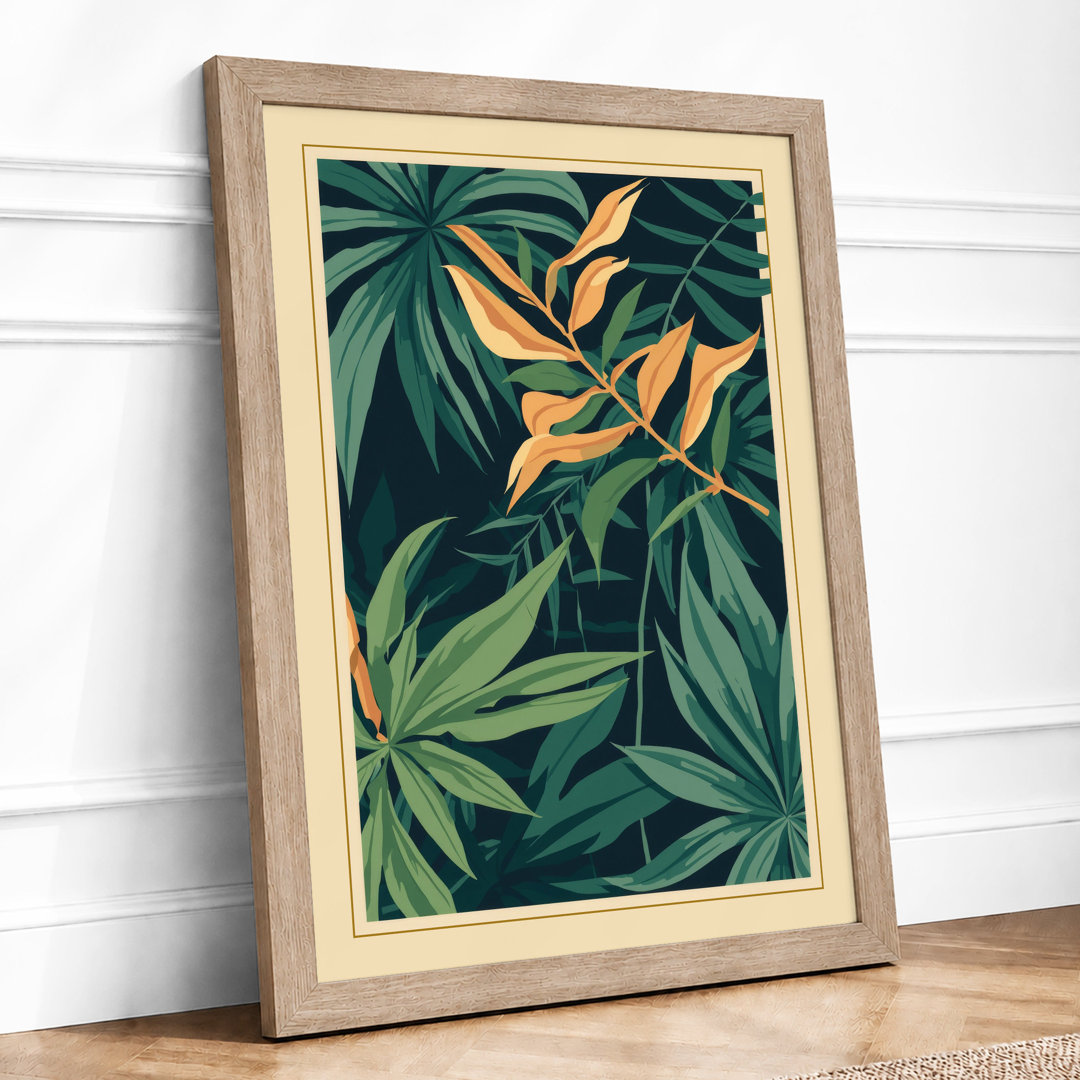 Tropical Birds of Paradise Botanical - Framed Print