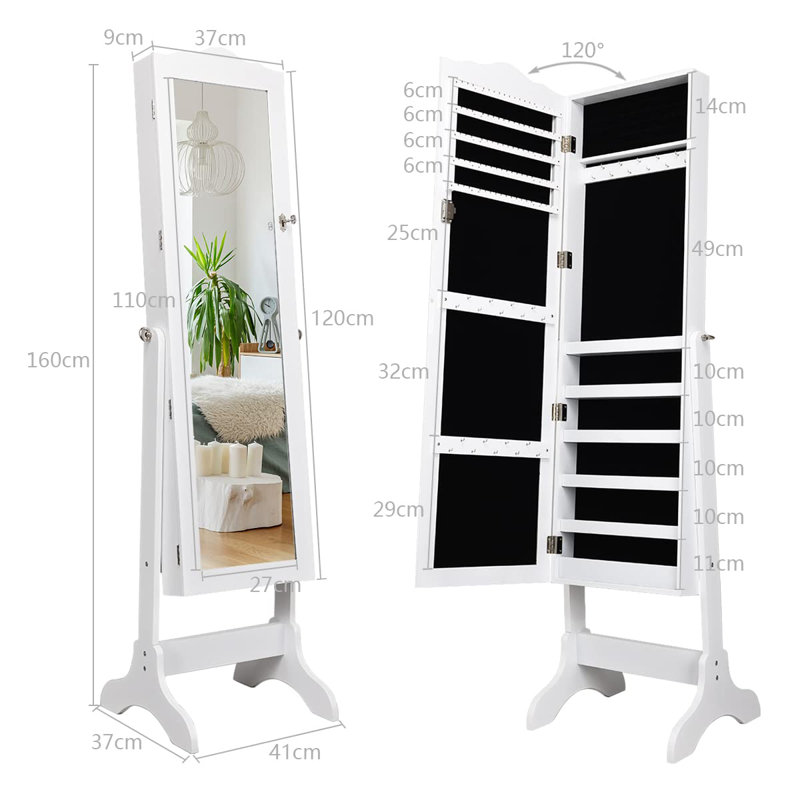 Amicon Wall Jewelry Armoire, White