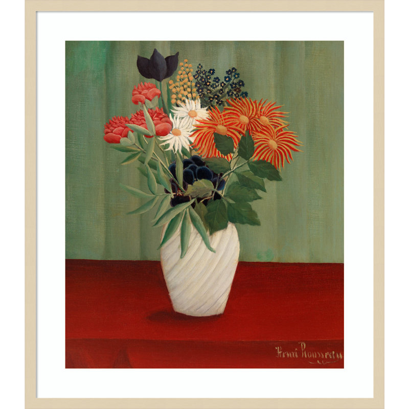 "Bouquet de fleurs" par Henri Rousseau, Brun, H 33 po x l 29 po x P 1 po