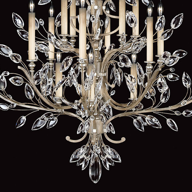 Lustre rond en cristal 57 po Laurel, Taupe antique