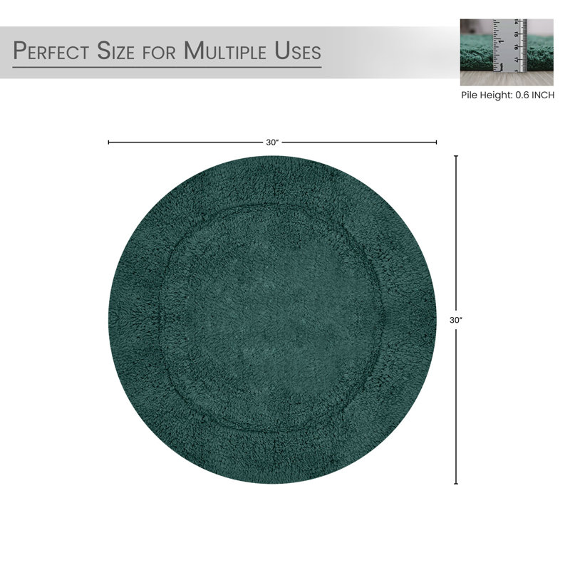 Tapis de salle de bain, Vert bouteille, Rond 30 po