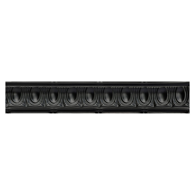 Corniche en étain clouté L 48 po x l 4,25 po x H 2,94 po, Noir