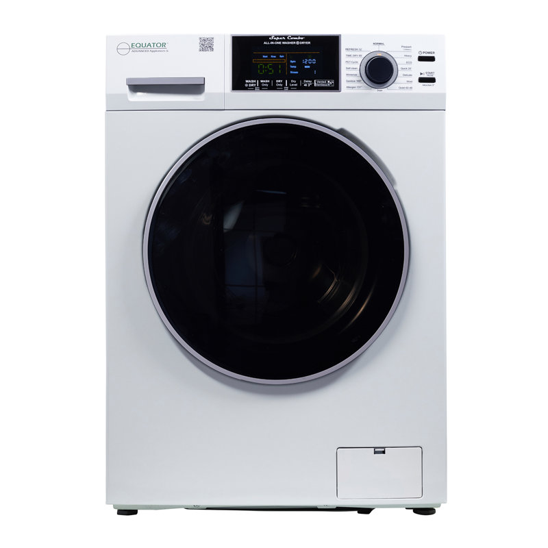 Equator All-in-One Washer Dryer VENTLESS/VENTED PET cycle 1.62cf/15lbs 110V, White
