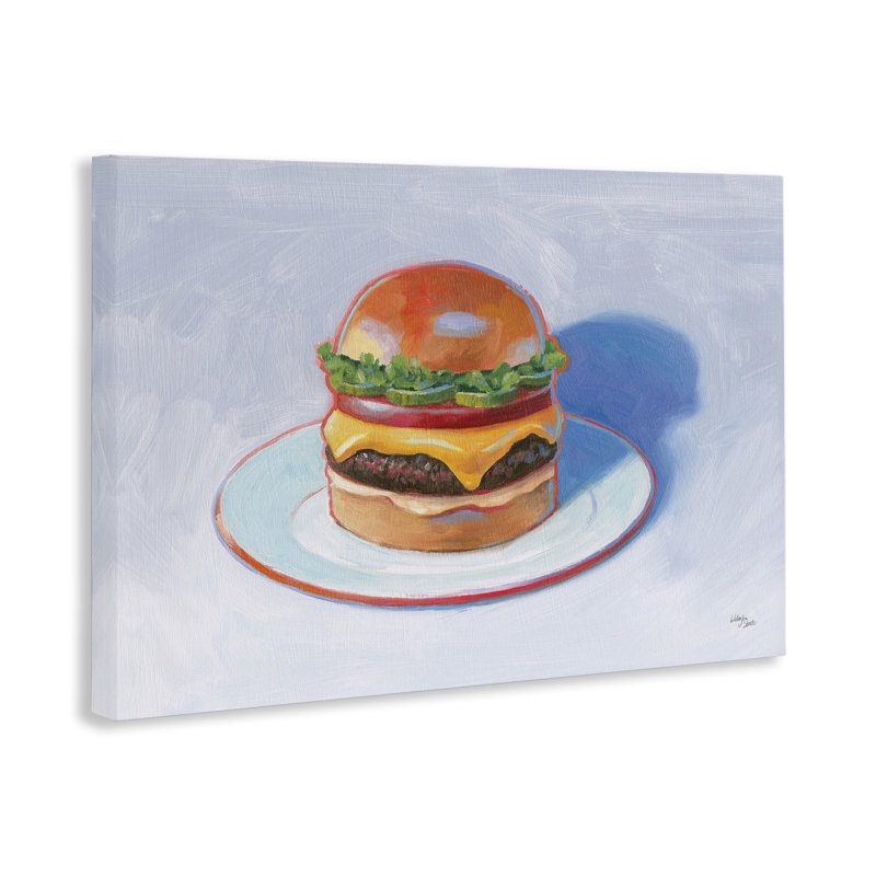 "Burger on Plate" par Wild Apple, H 30 po x l 45 po