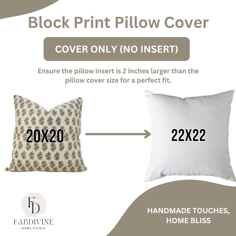 Housse de coussin décorative fabriquée à la main avec motif en blocs Fabokine, Carré 20 po, Gris