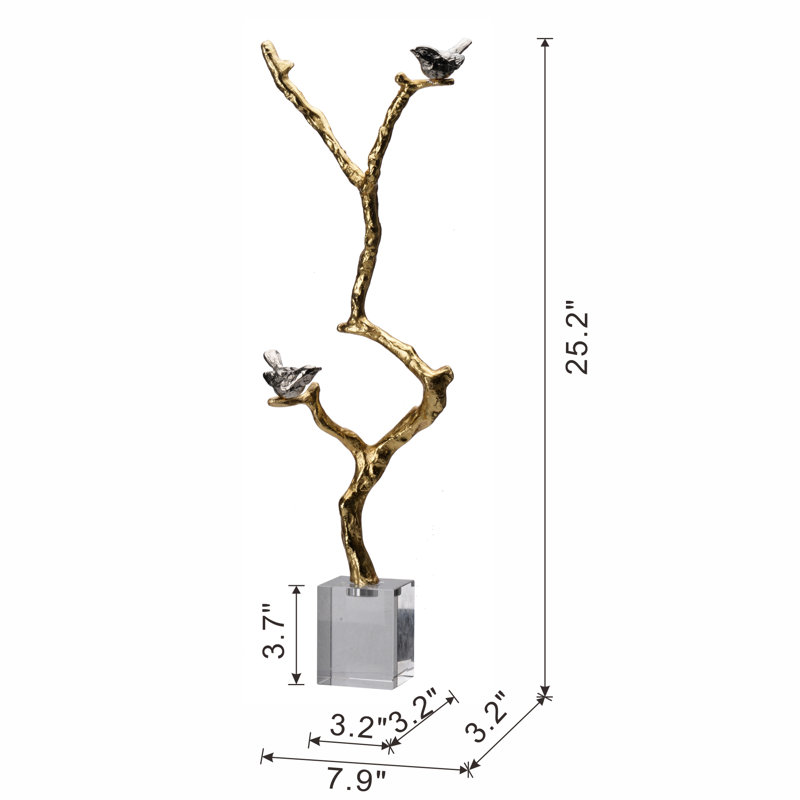 8x3x25" Atelier Branch Sculpture On Crystal Stand