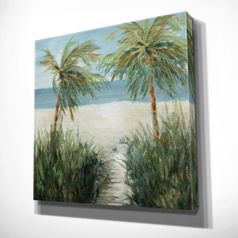 Plage de sable - peinture, H 24 po x l 24 po x P 1,5 po, Toile tendue