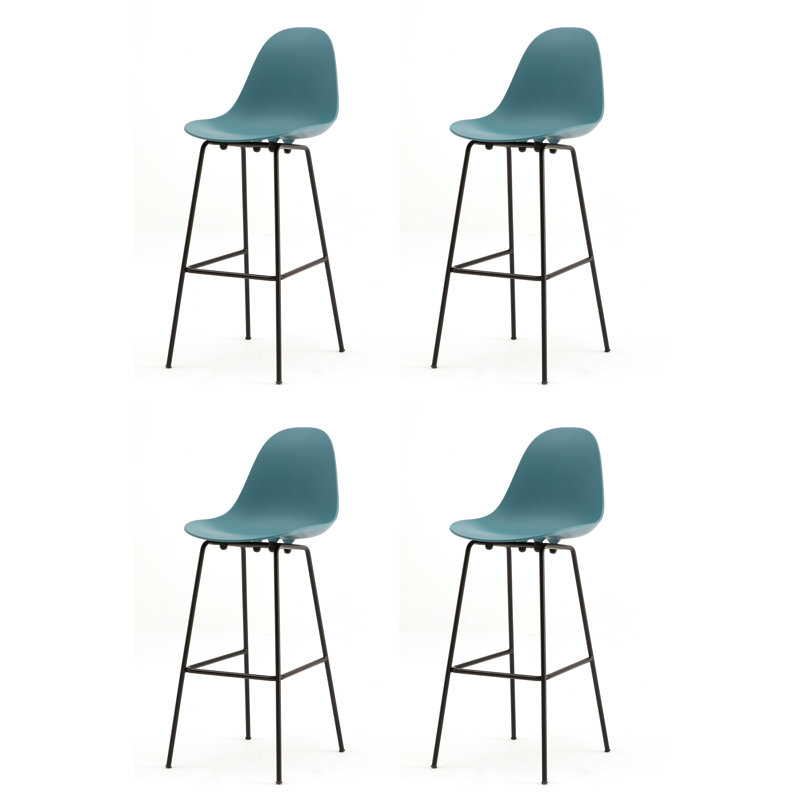 TA Bar & Counter Stool, Ocean Blue, Black, Counter Stool (25.6" Seat Hight)