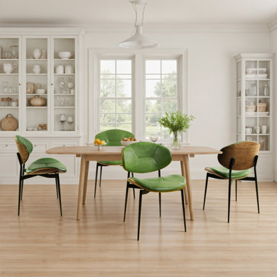 Ickes 21.85'' W Faux Leather Upholstered Side Dining Chair (Set of 4)