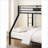 Twin XL/Queen Metal Bunk Bed with LED Headboard, Sandy Black Finish - Space-Saving Design