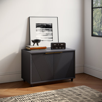 Modern Modular TV Stand Media Console with Storage, Black