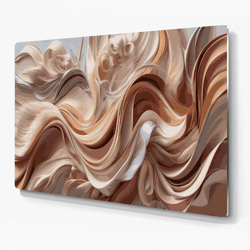 «Lyrical Abstraction 78», art mural en métal brun, H 11 po x l 14 po