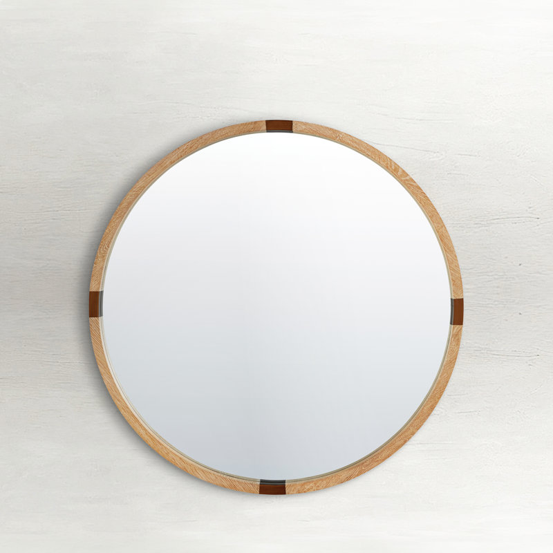 Zion Round Wood Wall Mirror, 36" x 36"