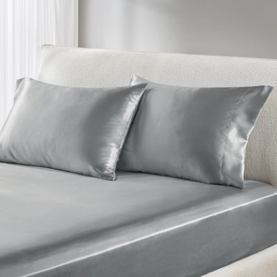 Wrinkle-free Satin Sheet Set, Polyester, Modern Luxury, Perfect For Twin Beds