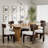 Rectangle Double Pedestal Dining Set with Upholstery Dining Chair-887306502-887306496