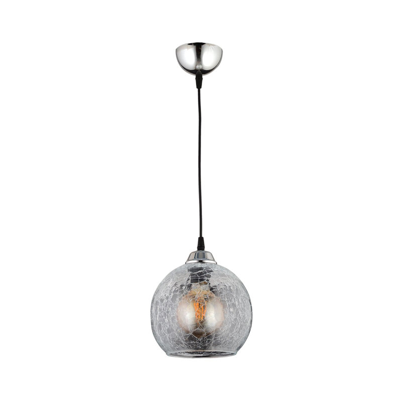 Modern Chandelier, Adjustable Height 10.6 - 23.6 Inches, Plastic Body with Glass Cap, Ø7.9 x H2.8 Inches Base Plate, E27 Socket Max 40W (Bulb Not Included) | Stylish Lighting for Home & Office Decor, IP20 Rated
