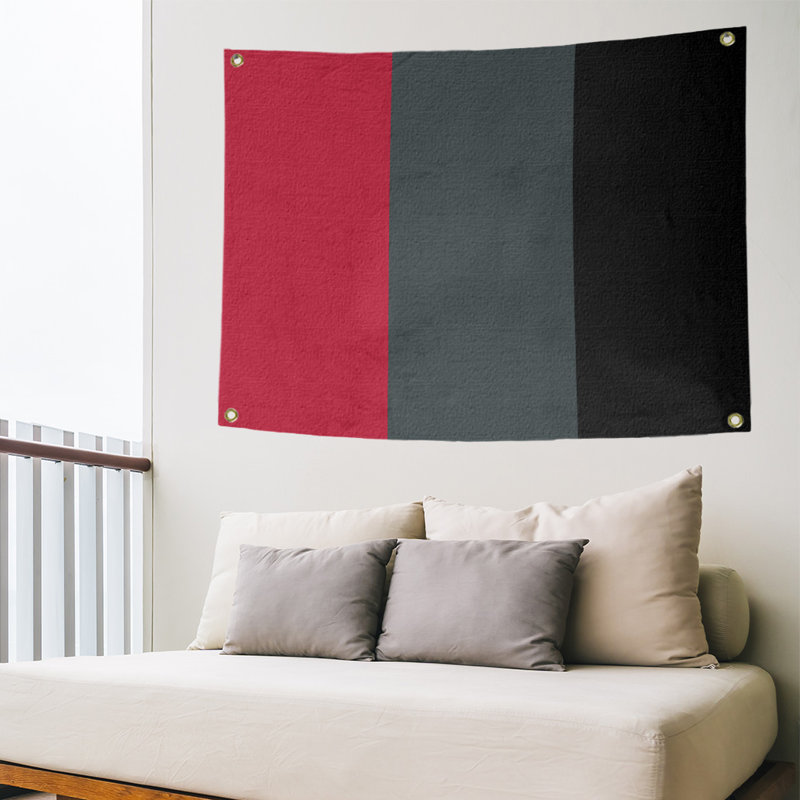 Tapisserie de polyester Las Vegas, H 59 po x l 80 po x P 2 po, Rouge / gris acier / noir