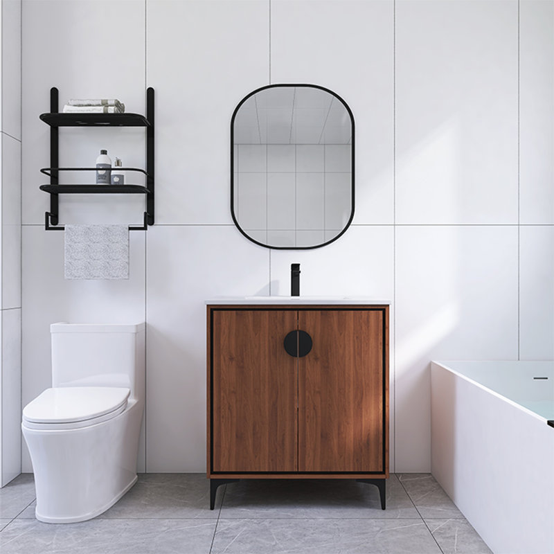 Keiasha 30'' Single Bathroom Vanity with Ceramic Top