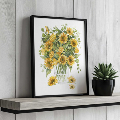 Sunflowers & Roses by Cindy Jacobs Art Print