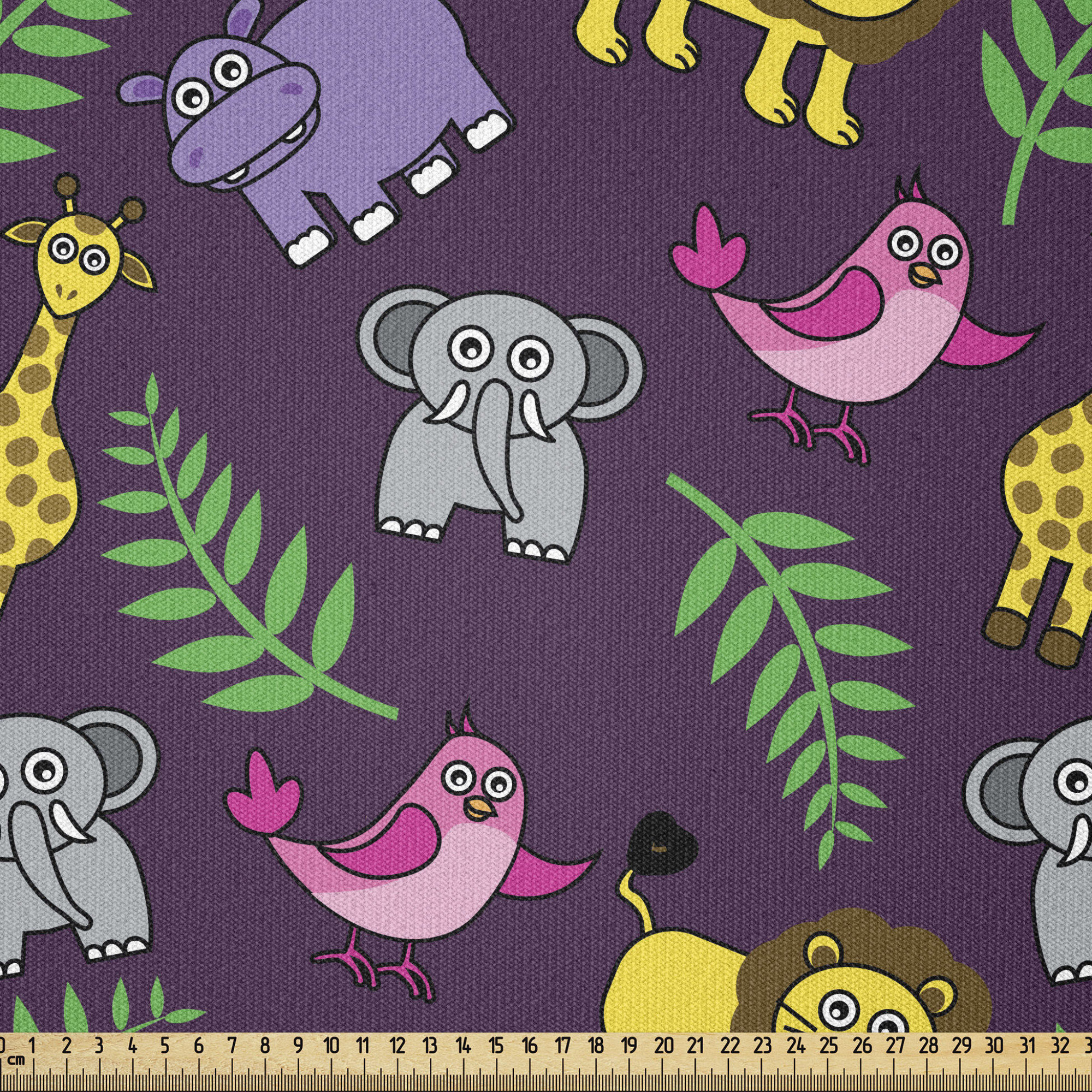 East Urban Home Ambesonne Funny Fabric By The Yard, Funny Cartoon Style ...