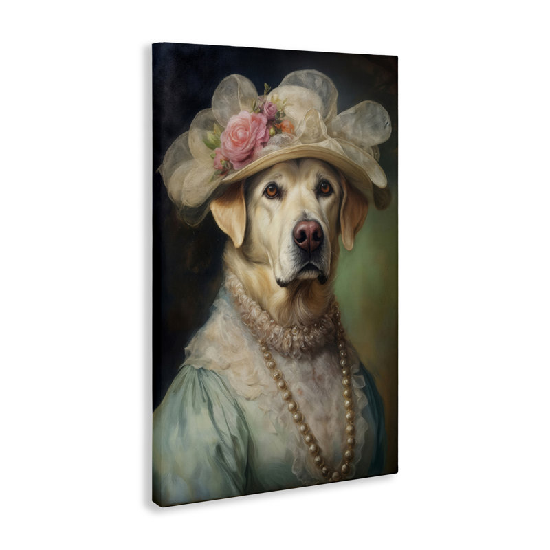 Élégante toile jaune Labrador, design par Wumples, H 24 po x l 16 po