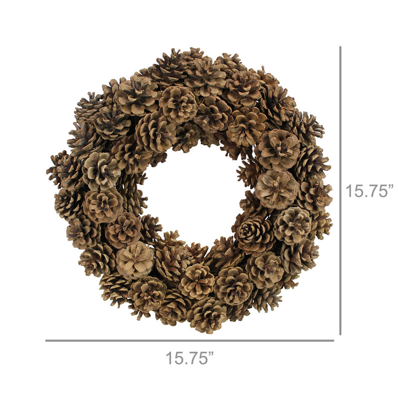 Faux Pinecones 15.75'' Wreath