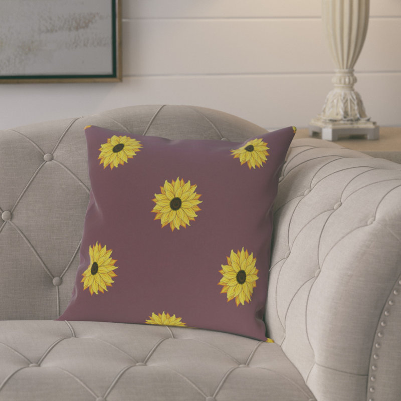  Housse et insert de coussin carré Sunflower Frenzy, H 20 po x l 20 po, Mauve