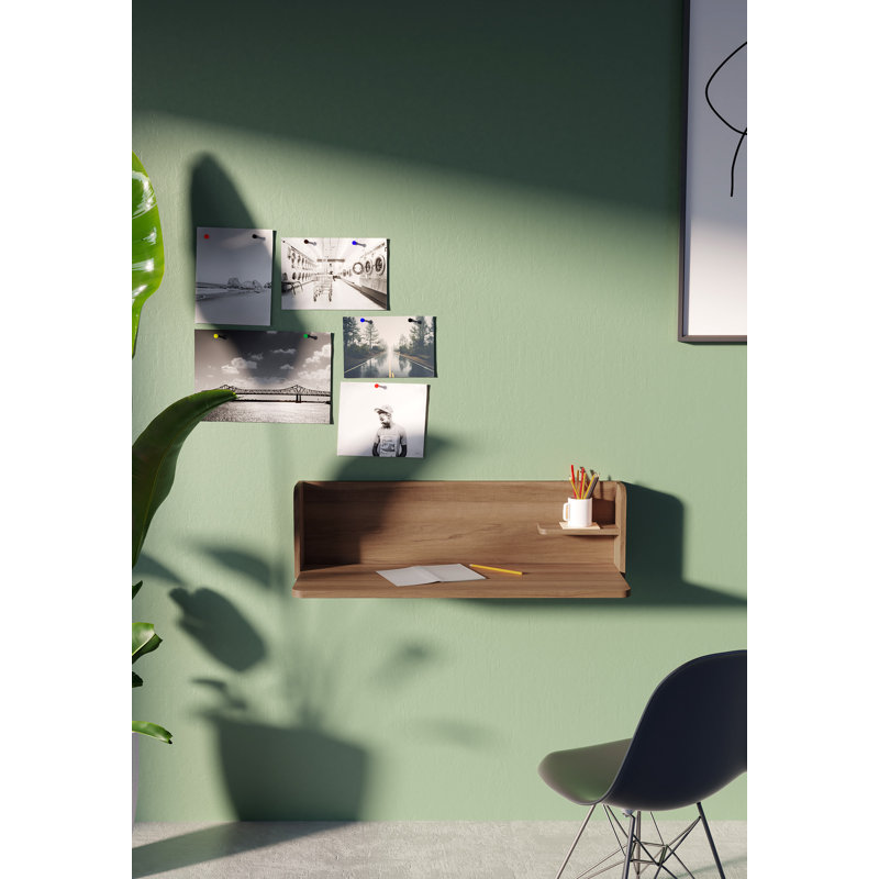 Capuano Floating Desk, Brown, Brown