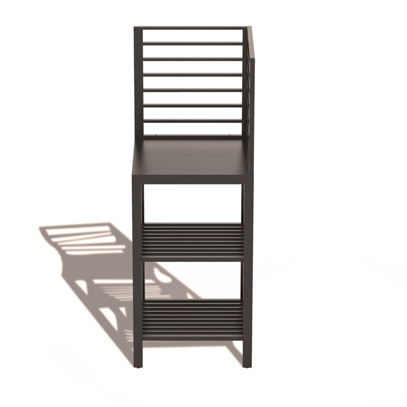 Îlot de cuisine extérieur avec rangement, table de préparation en aluminium pour îlot de cuisine avec support de rangement double