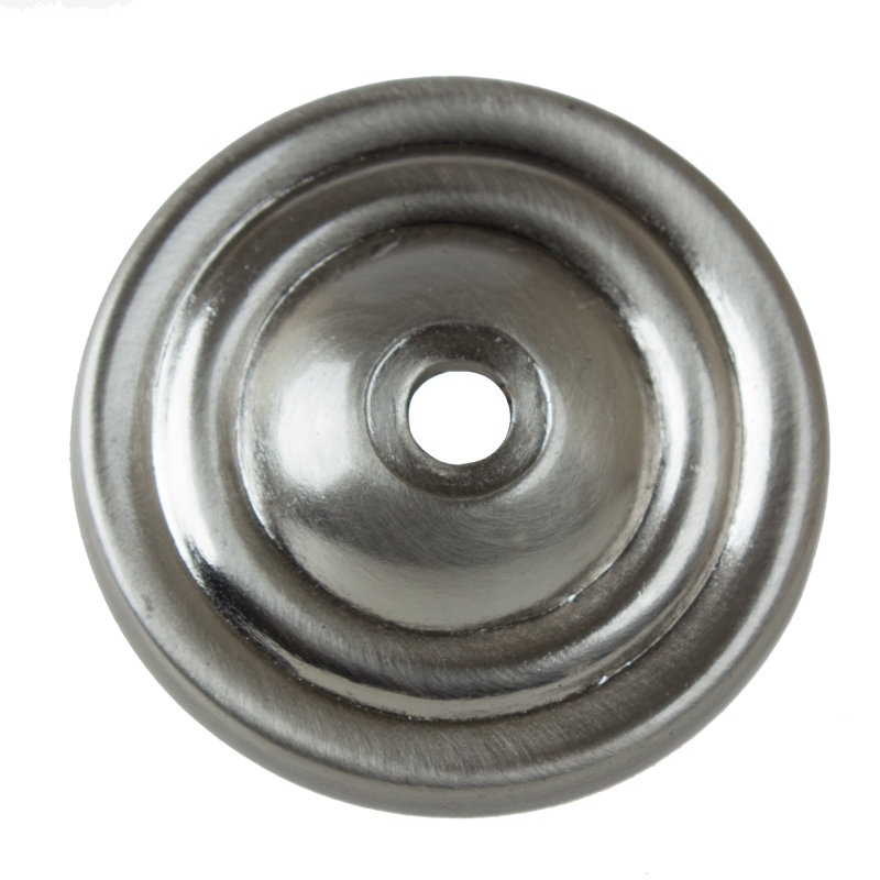 Contre-plaque ronde ronde à bouton d'armoire, Nickel satiné
