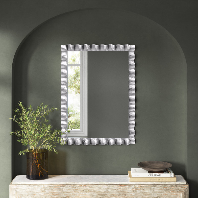 Theodore Metal Rectangle Mirror, 40" x 29.5", Silver